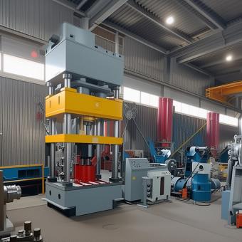 Four-column press with hydraulic drive